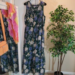 New Merona Green Floral Maxi Dress